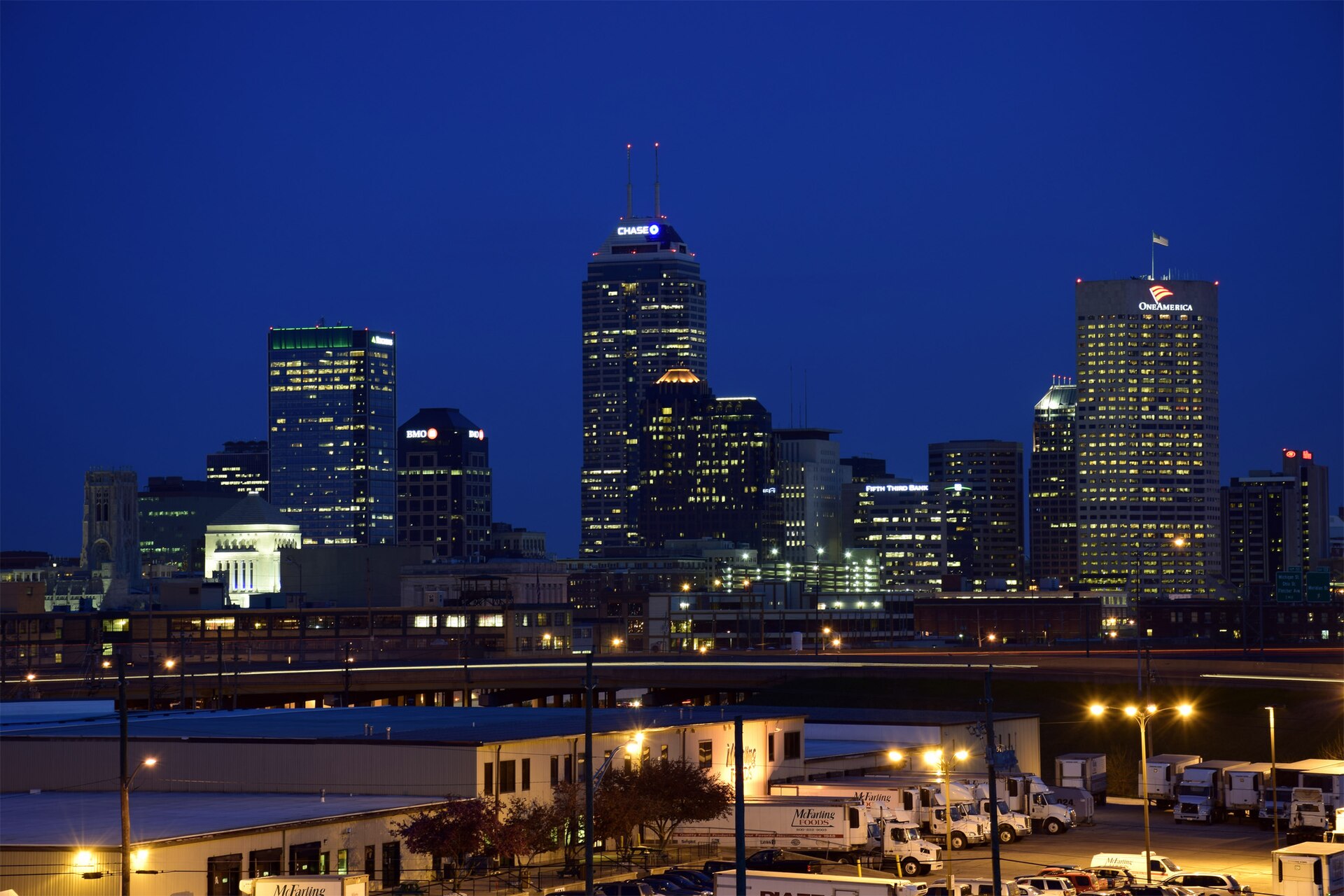 The Indianapolis, Indiana skyline